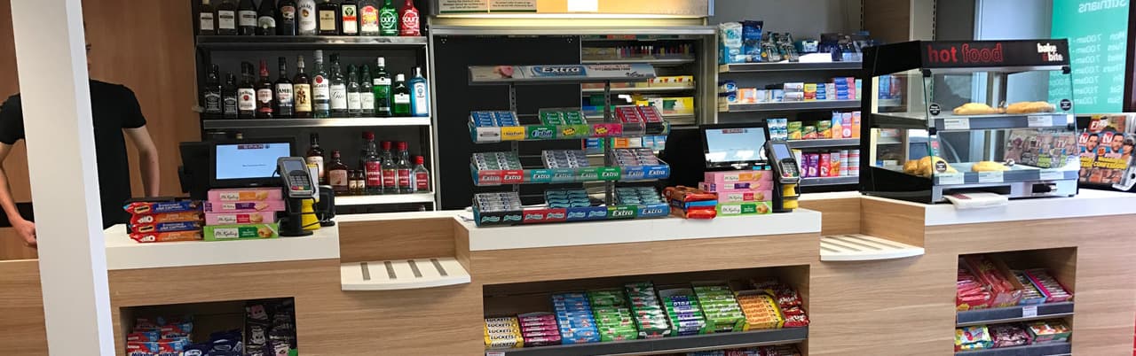 Refrigerated counter shopfit completed by Cool Solutions — turnkey hospitality and retail interior.